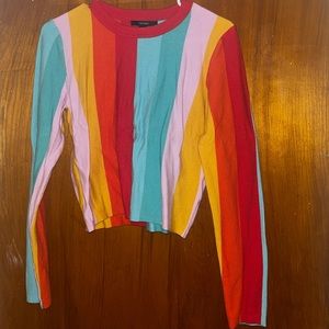 NWOT FOREVER 21 Rainbow Sweater Top